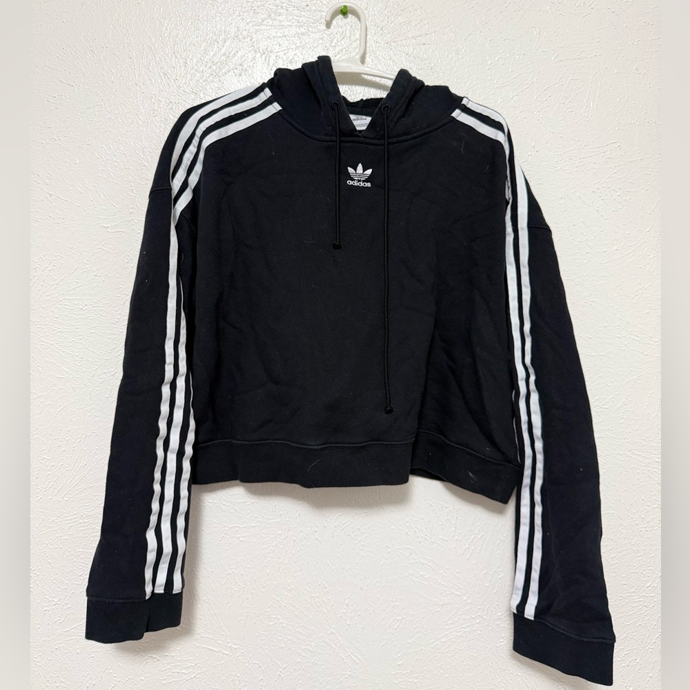 Adidas Black Hoodie with White Logo